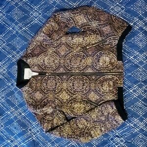 Gold & Purple Tapestry Bomber Jacket